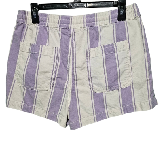 American Eagle Outfitters Purple and Cream Striped Shorts EUC Size Medium - Picture 2 of 3